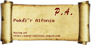 Pekár Alfonza névjegykártya